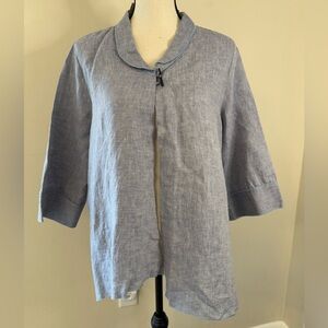 Connie’s Moon Light light blue boho linen jacket SZ SM